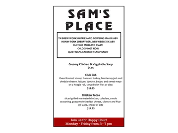 Sam's Place Belle Meade menu photo
