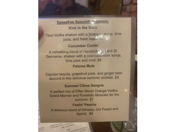 Sassafras Southern Bistro menu photo