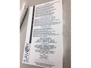 Savoy menu photo