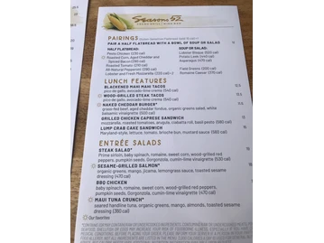 Seasons 52 menu photo