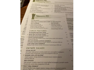 Seasons 52 menu photo