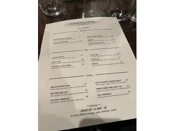 Semolina Restaurant menu photo