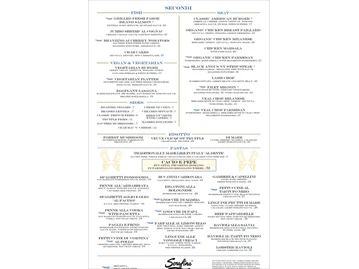 Serafina menu photo