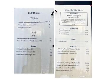 Serafina menu photo