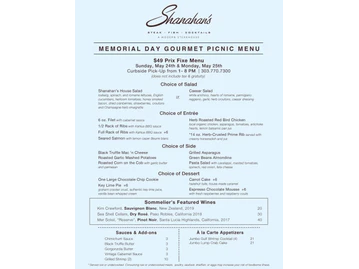 Shanahan's Steakhouse menu photo