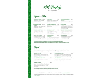 Shapley's Restaurant menu photo