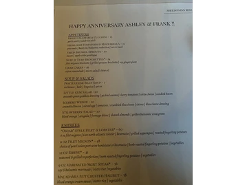 Sheldon Inn menu photo