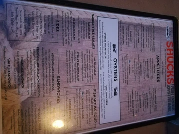Shucks Fish House & Oyster Bar menu photo