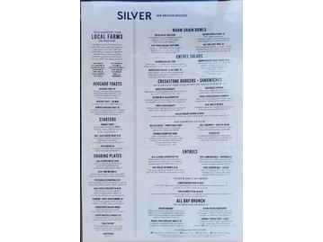 Silver menu photo