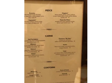 Sinatra menu photo