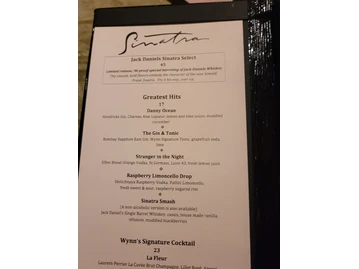 Sinatra menu photo
