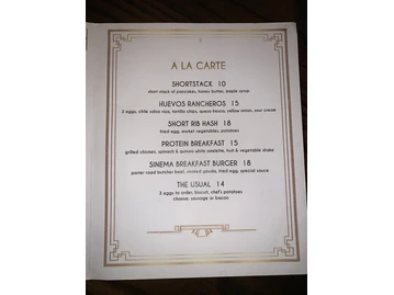 Sinema menu photo
