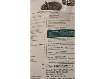 Smith & Wollensky menu photo