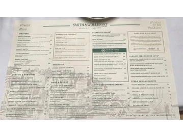 Smith & Wollensky menu photo