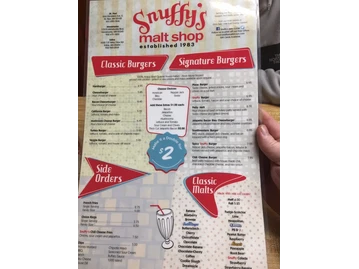 Snuffy's Malt Shop menu photo