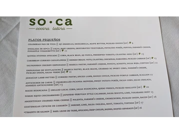 so•ca menu photo
