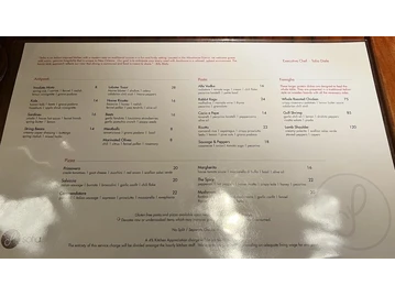 Sofia menu photo