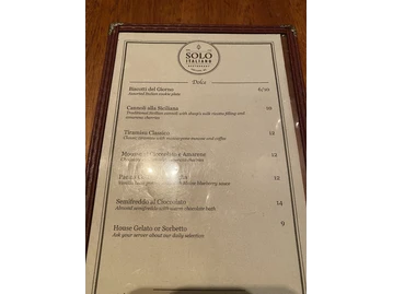Solo Italiano menu photo