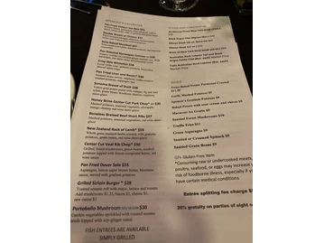 Spencer's Restaurant menu photo