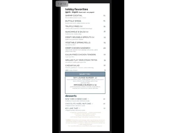 Spire 73 menu photo