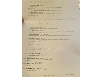 Splashes Restaurant menu photo