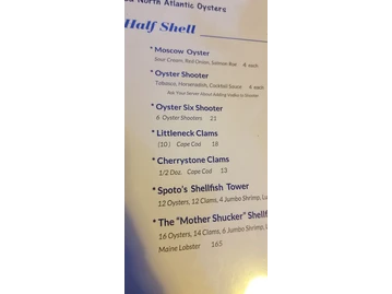 Spoto's Oyster Bar & Blue Point Lounge menu photo