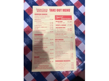 Spring Creek Barbeque menu photo