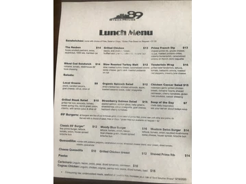 Steakhouse89 menu photo