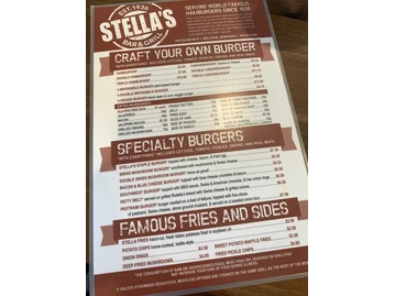 Stella's Bar & Grill menu photo