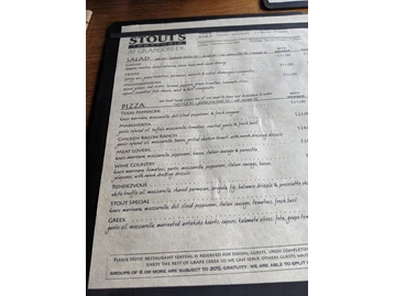 Stout's Signature at Grape Creek menu photo