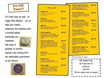 Sugar Plum Bakery Inc menu photo