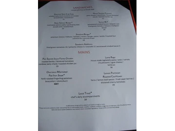 Sunset Terrace menu photo