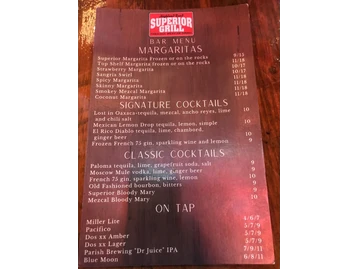 Superior Grill Highland menu photo