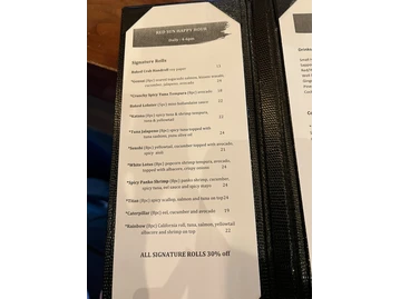 Sushi Roku Las Vegas menu photo