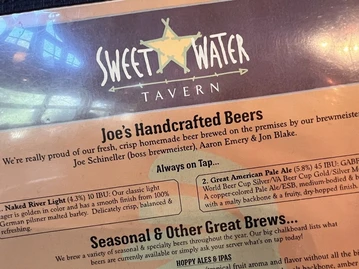 Sweetwater Tavern menu photo