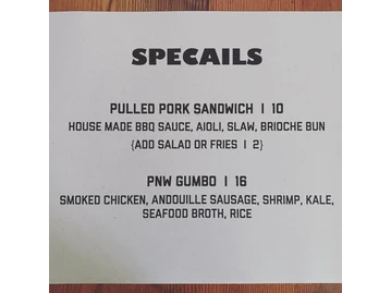 Swift and Union menu photo