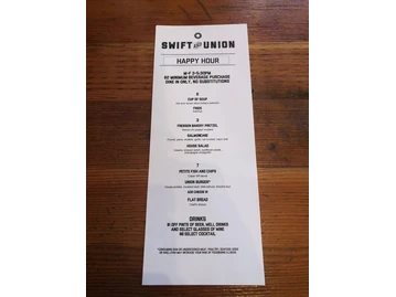 Swift and Union menu photo