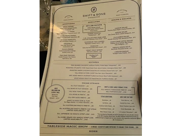Swift & Sons menu photo