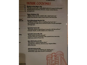 Swizzle Dinner & Drinks menu photo