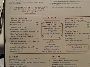 T-Bones menu photo