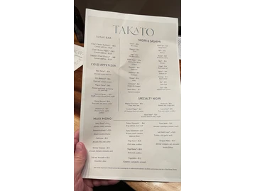 TAKATO menu photo