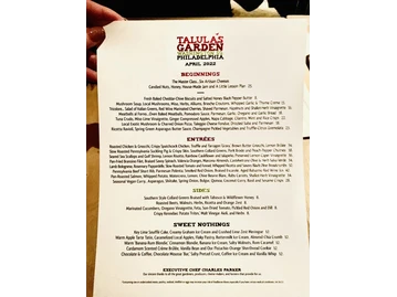 Talula's Garden menu photo