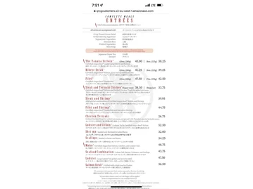 Tanaka of Tokyo Central menu photo
