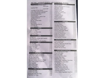 Tao Tao menu photo