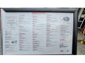 Tapa Toro menu photo
