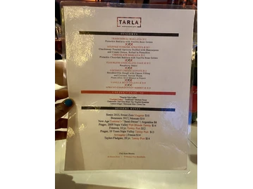 Tarla Mediterranean Bar + Grill menu photo