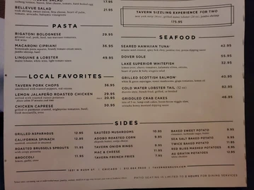 Tavern On Rush menu photo
