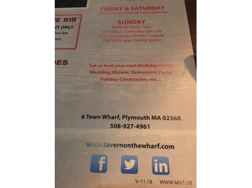 Tavern on the Wharf menu photo