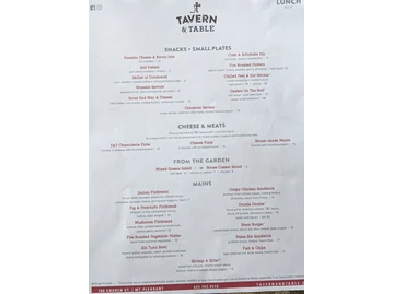 Tavern & Table menu photo