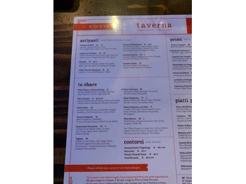 Taverna Maui menu photo